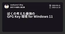 ぼくの考えた最強の
GPG Key 環境 for Windows 11
